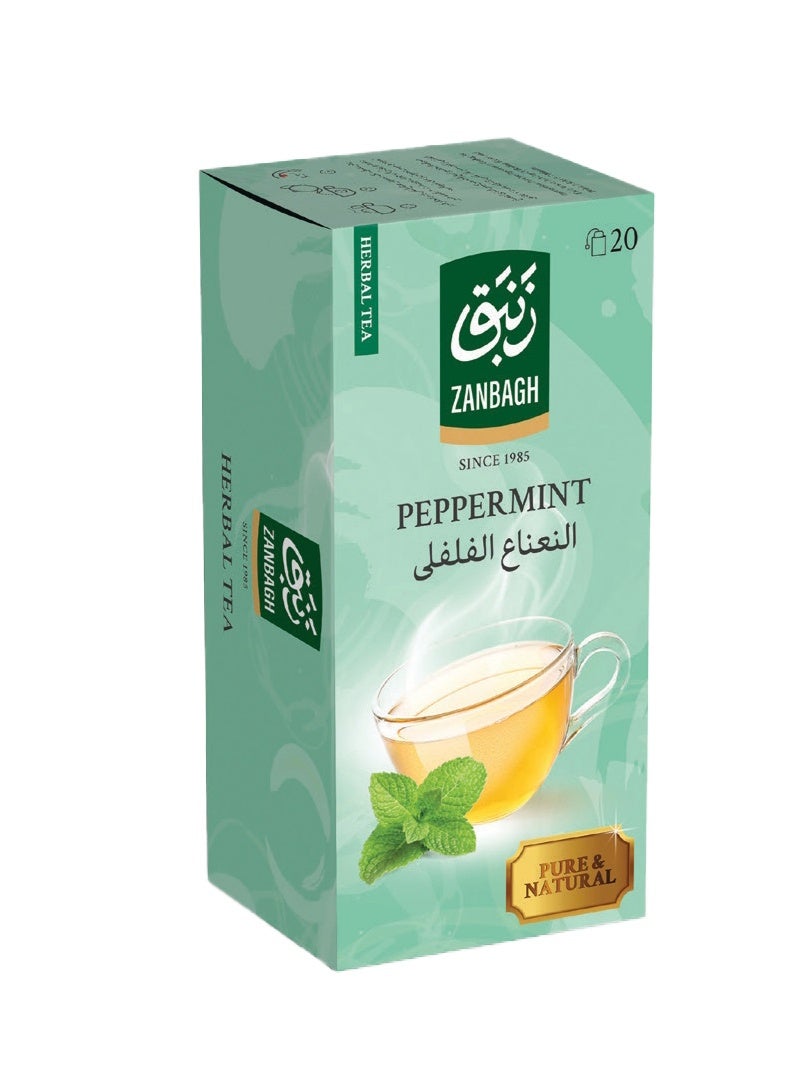 زنبق شاي أعشاب بالنعناع - للاسترخاء والهدوء والعافية اليومية - 20 كيس شاي - Image 1